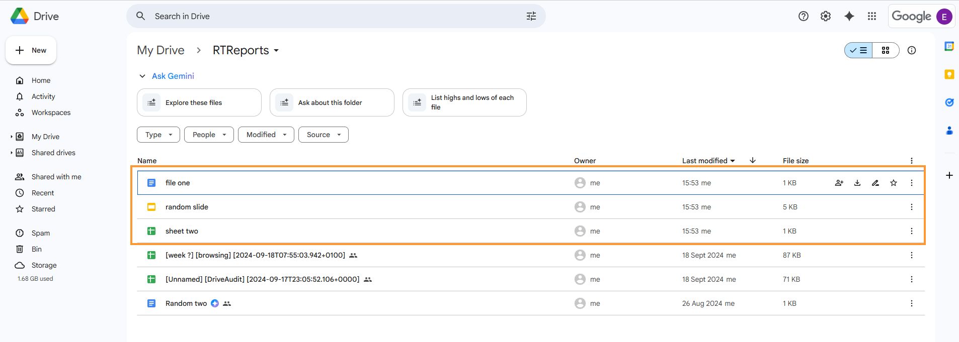 As a result, the copied files will be located as the Copy request in the "new user" under the selected folder we picked.