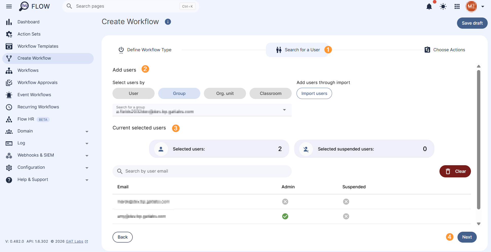 Search for a User section of Flow. 