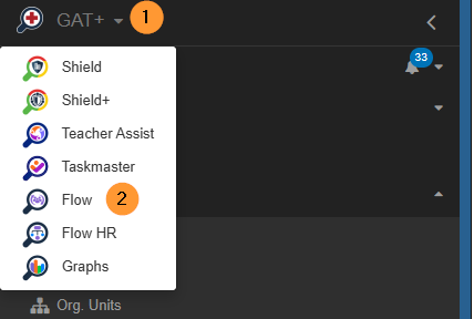 Click on GAT+ on top left corner then from drop menu select Flow