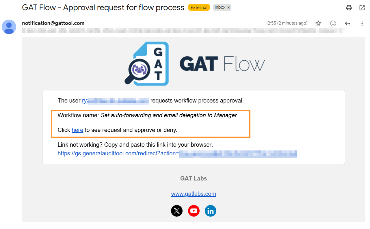 Security Officer Approval email