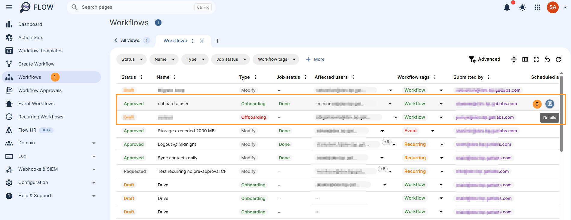 The result can be seen in GAT Flow > Workflows > find the workflow and see details 