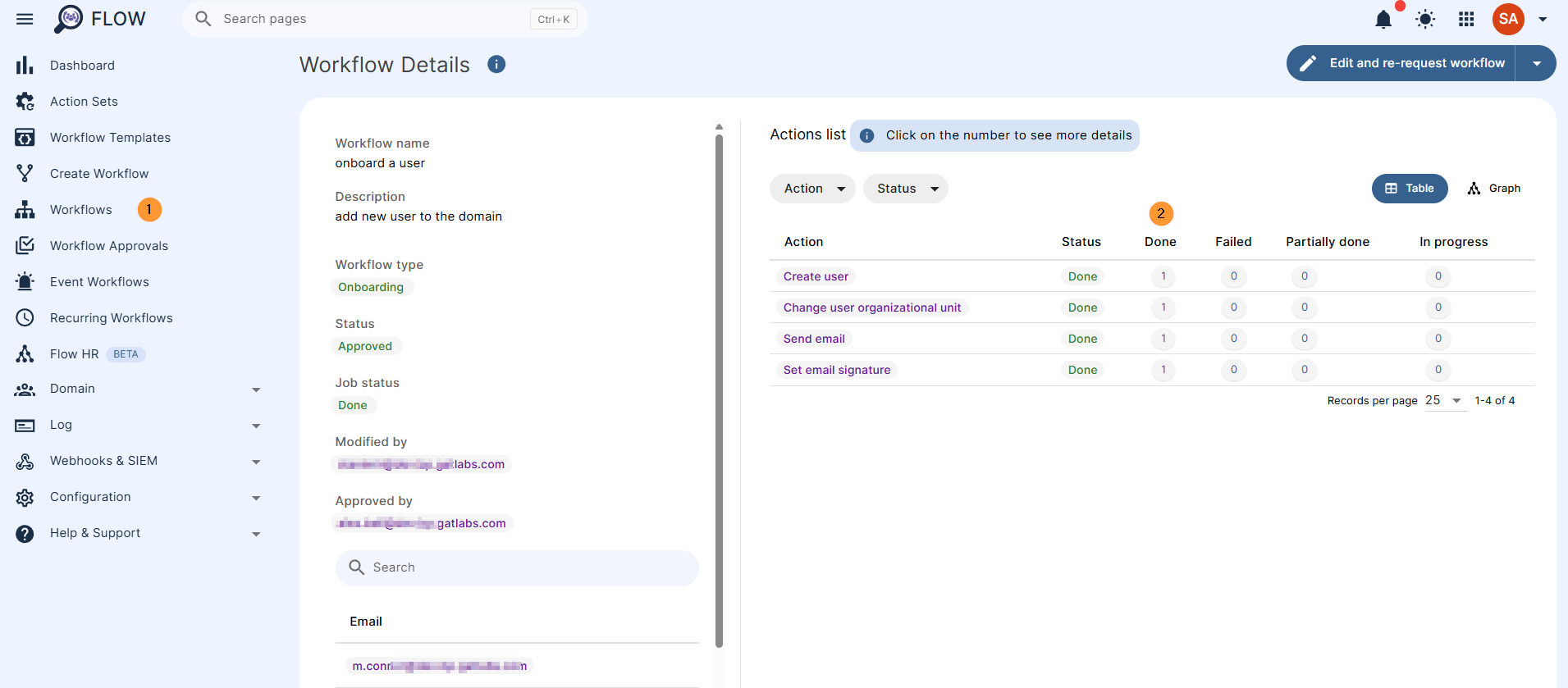 The result can be seen in GAT Flow > Workflows > find the workflow and see details 