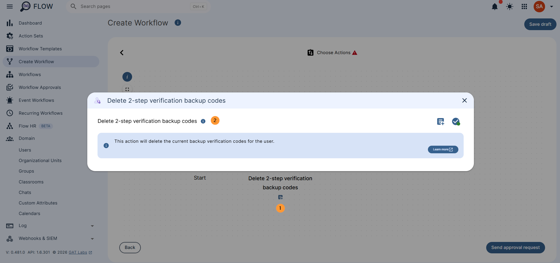 Once the action is selected, double-click it to open and view the details of the action to be taken.