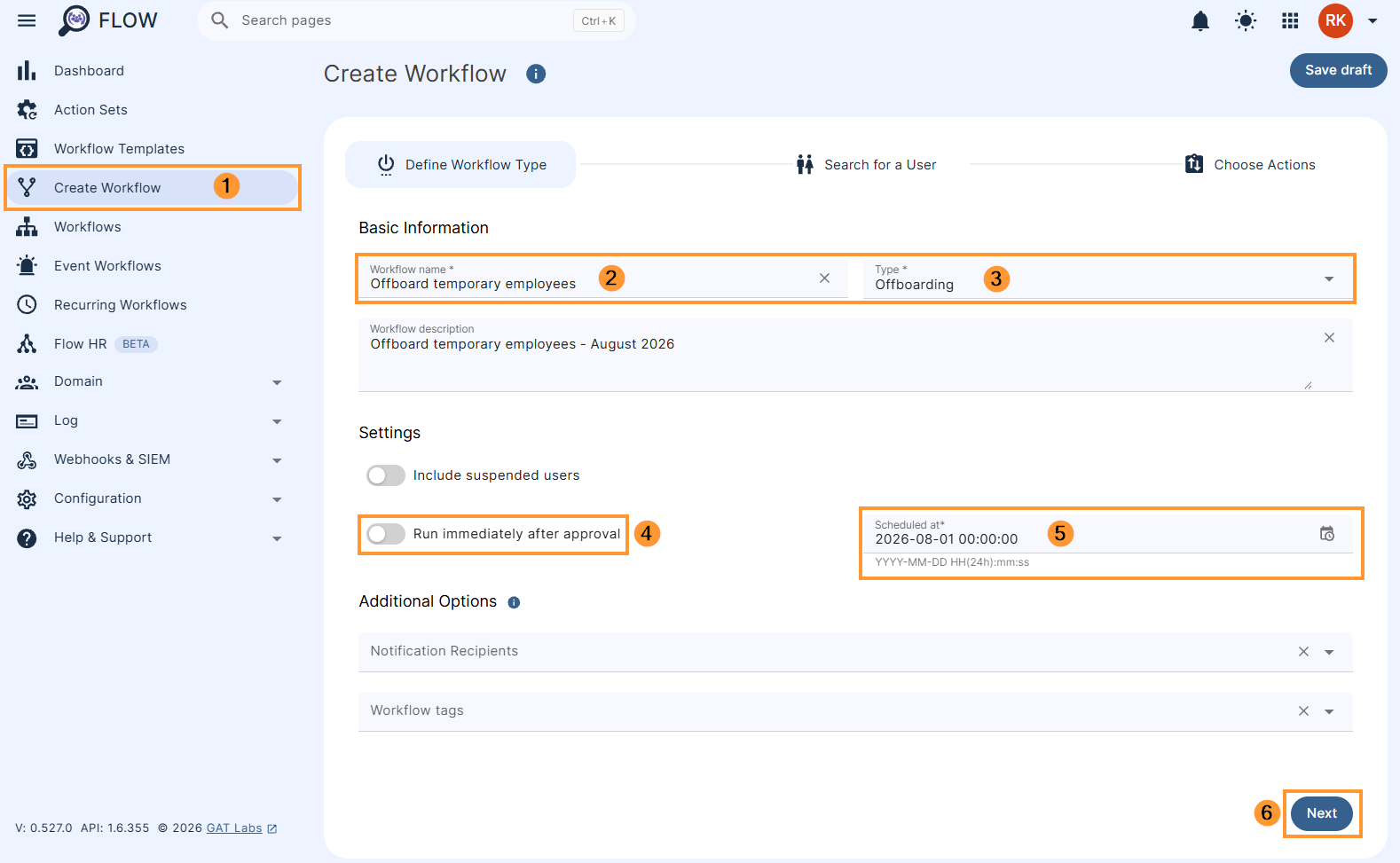 Creating an 'offboard temporary employees' workflow
