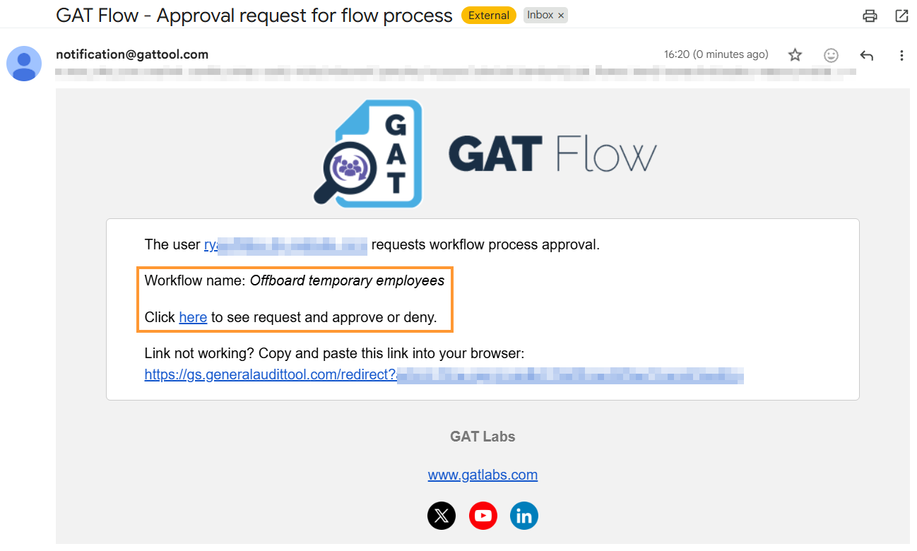 Security officer approval request email