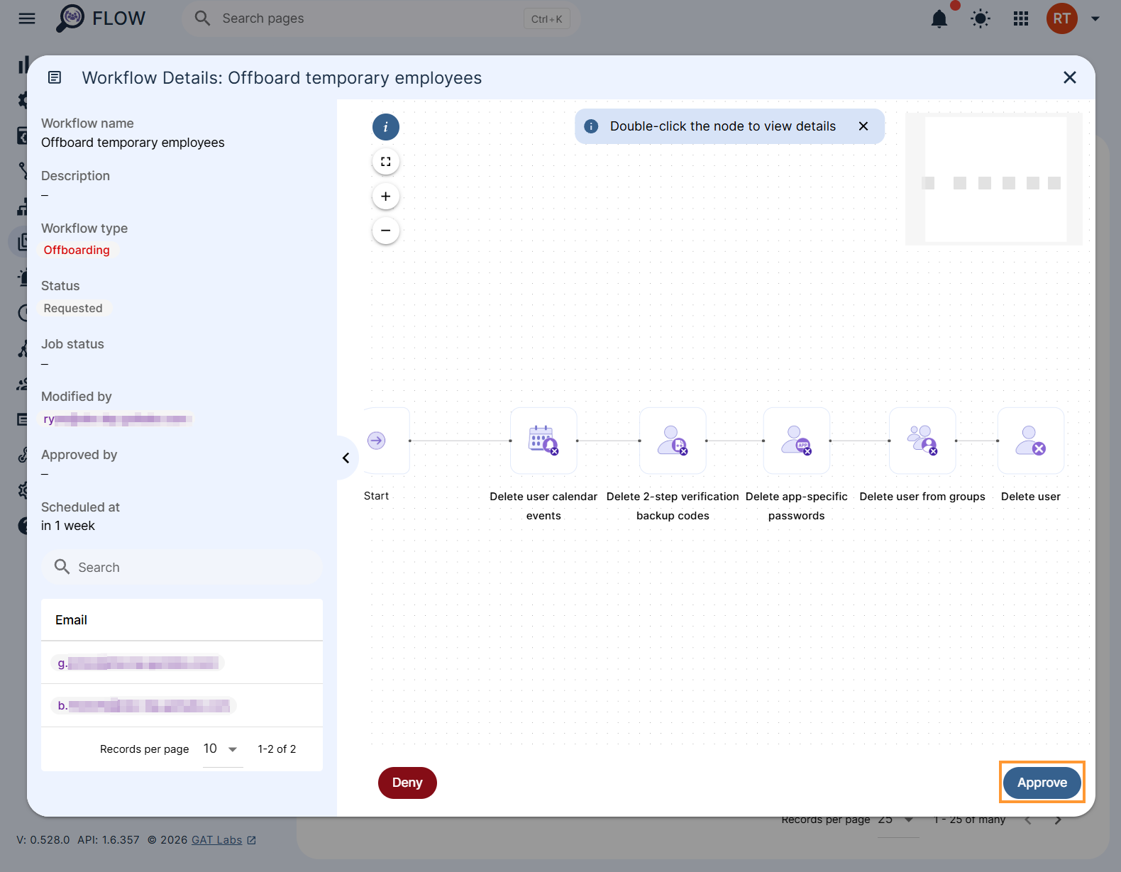 Approve workflow offboarding