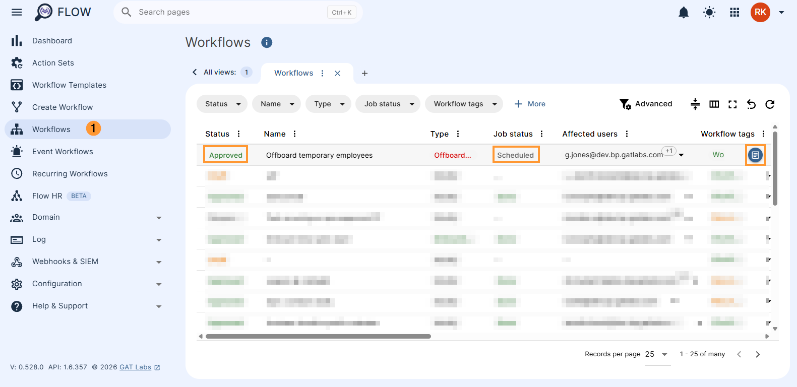 Offboarding workflow approved and scheduled