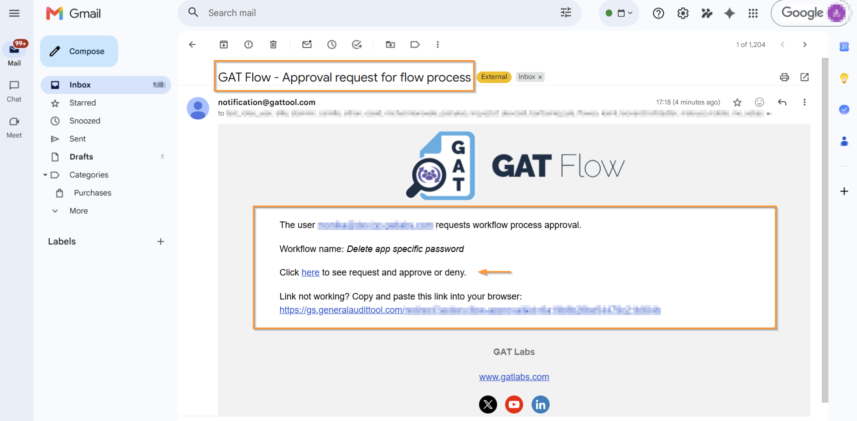Email notification sent to Security Officer requesting verification. 