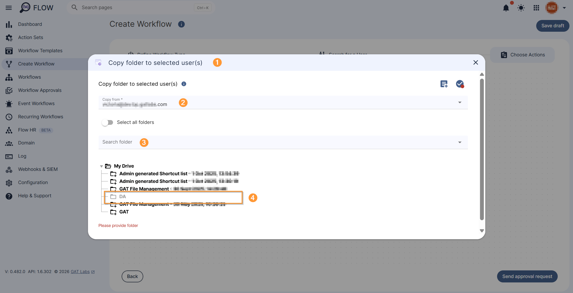 Select the folder of the user that will be copied to others in bulk. 