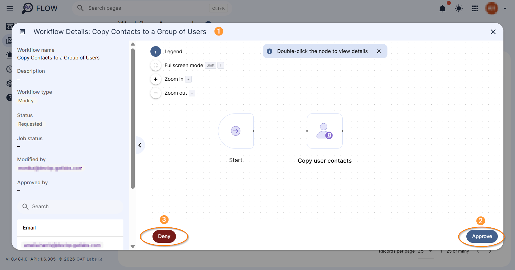 Security Officer approval section in Flow