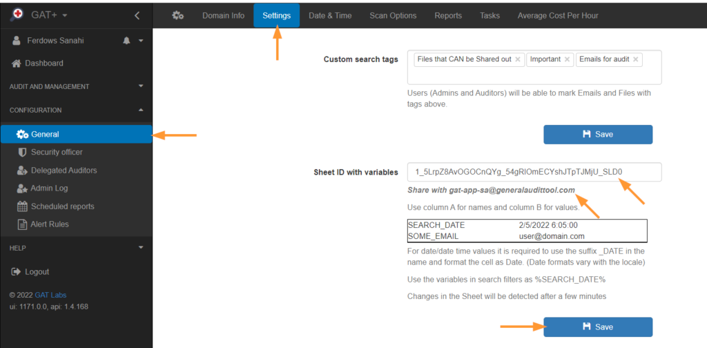 User Defined Variables Within Collaborative Spreadsheet GAT Knowledge