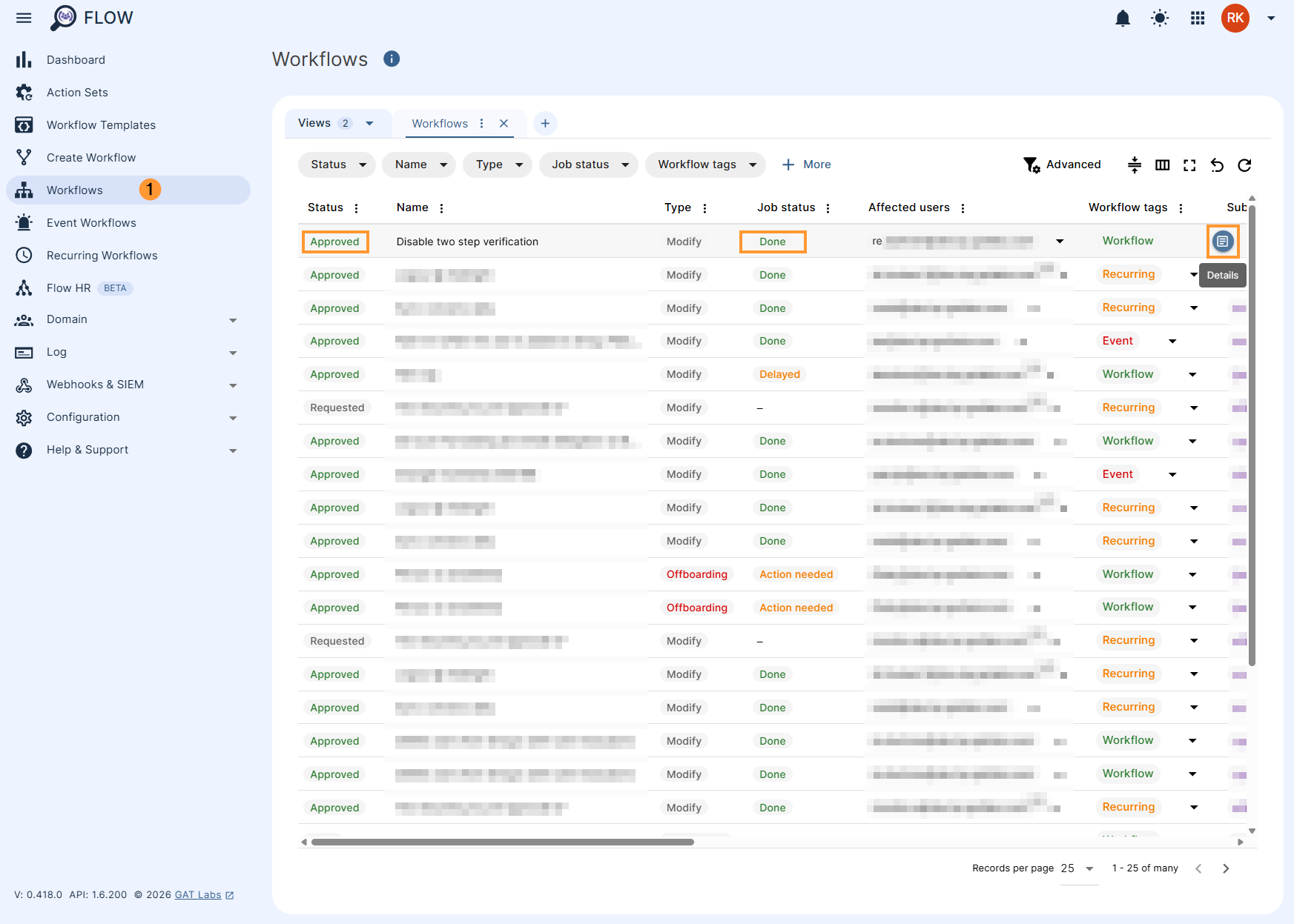 Workflow approved and done screen