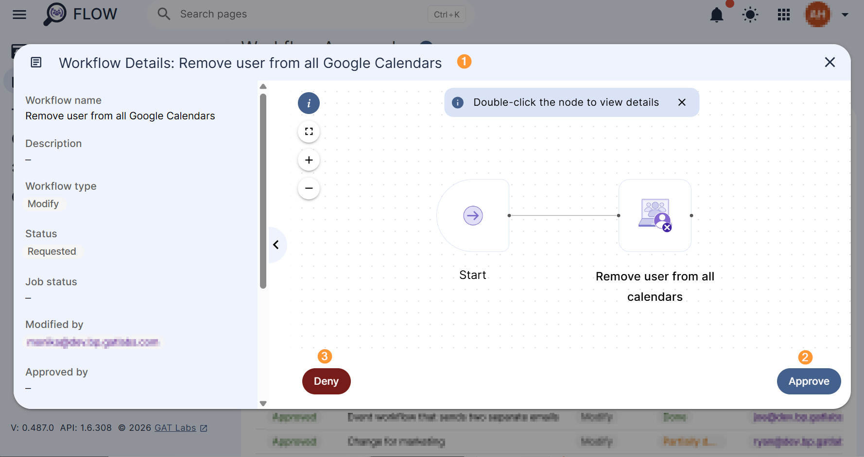 Security Officer workflow approval dashboard.