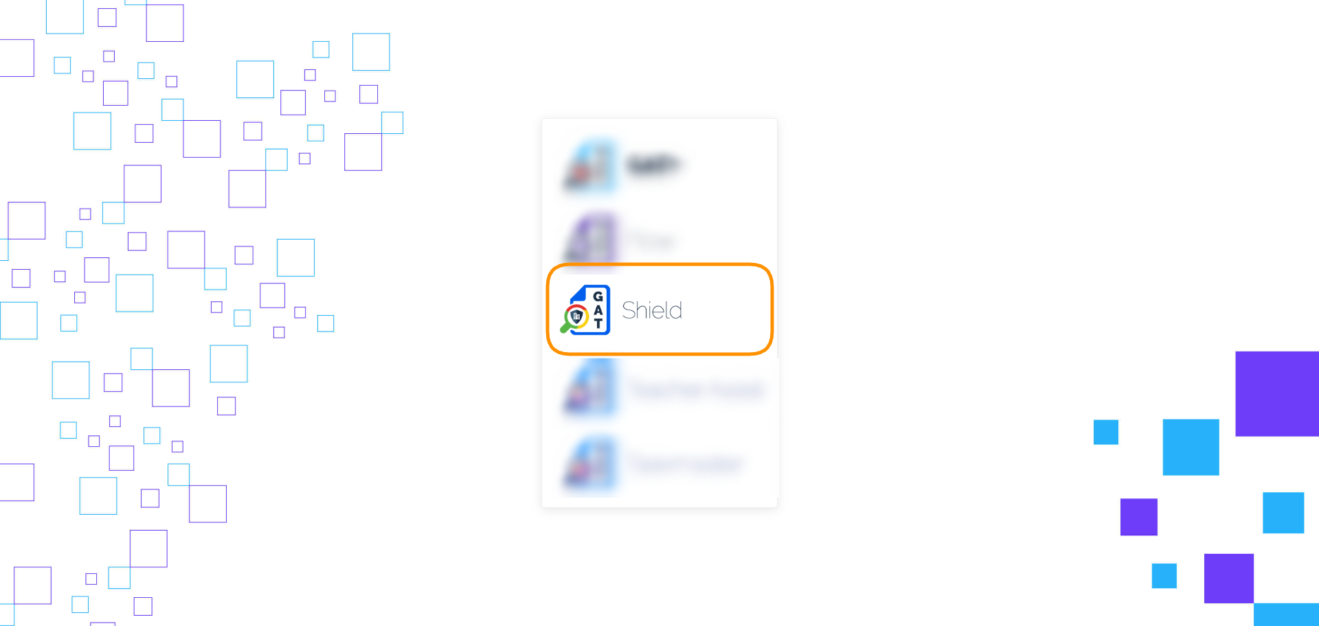 GAT Shield icon showing the product logo. Click on the logo to access GAT Shield product.