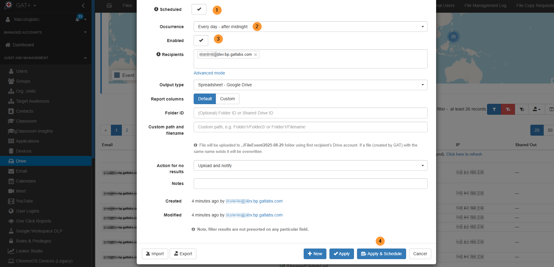 Set up this as a scheduled report. Click on the scheduled report button and fill in the additional information required.