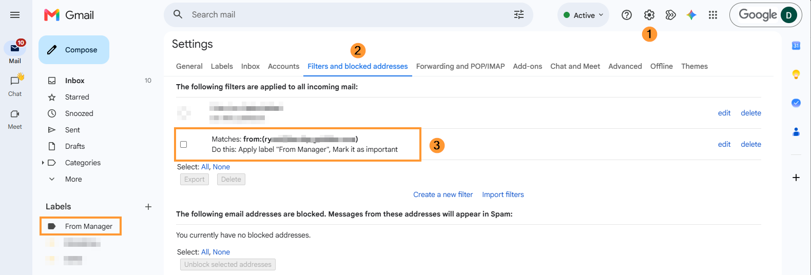 Gmail filters