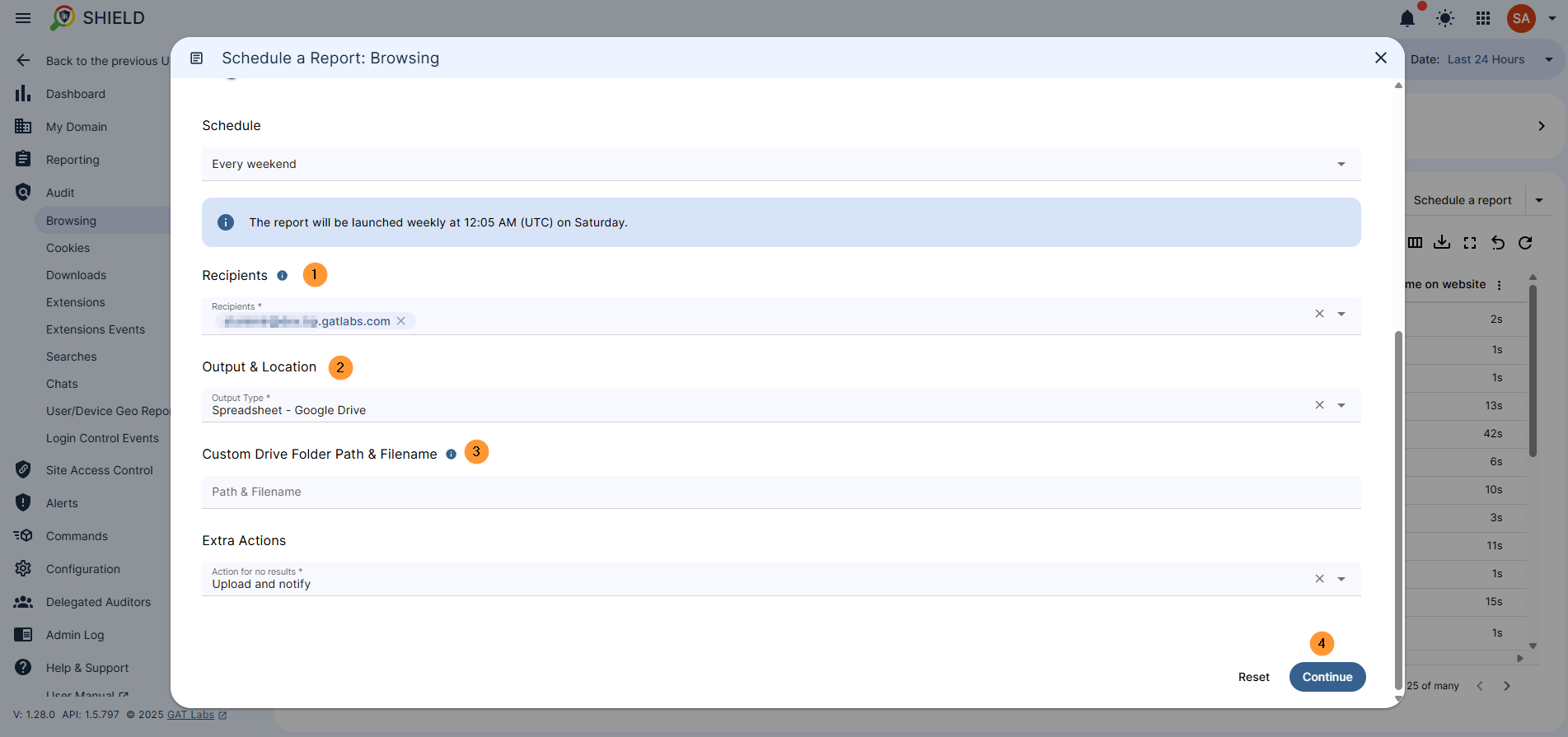 add recipients path and output of report 