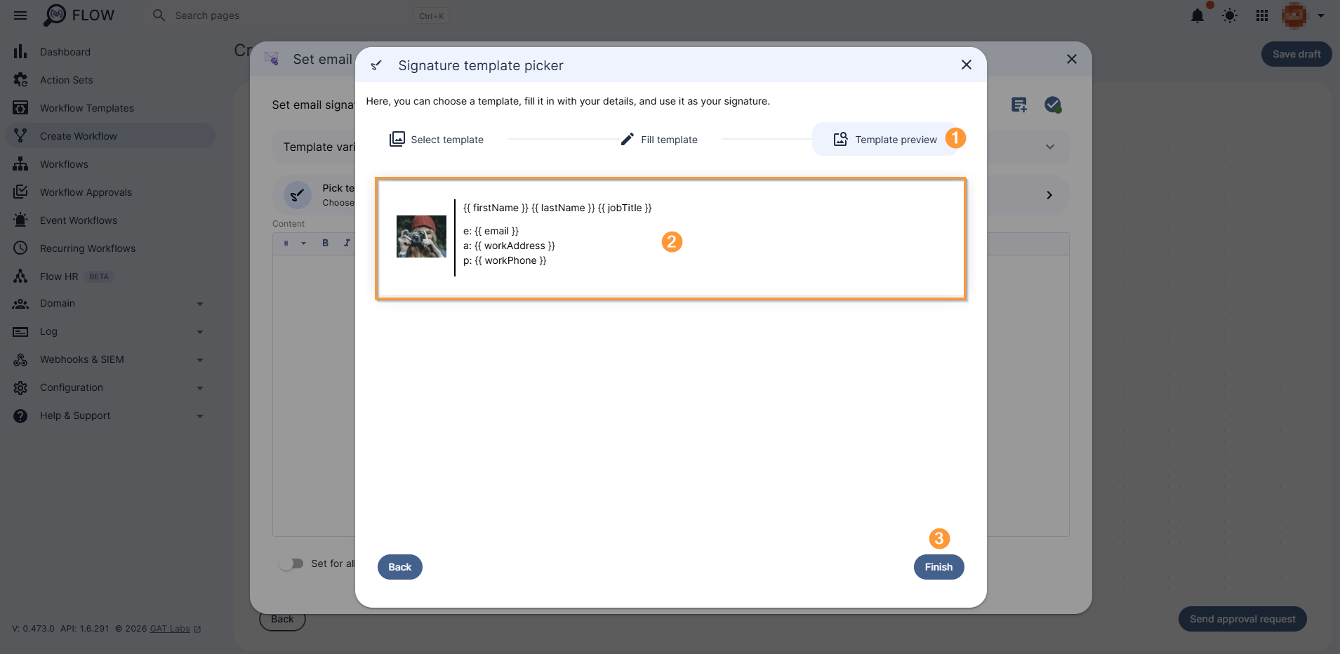 Signature preview is displayed.