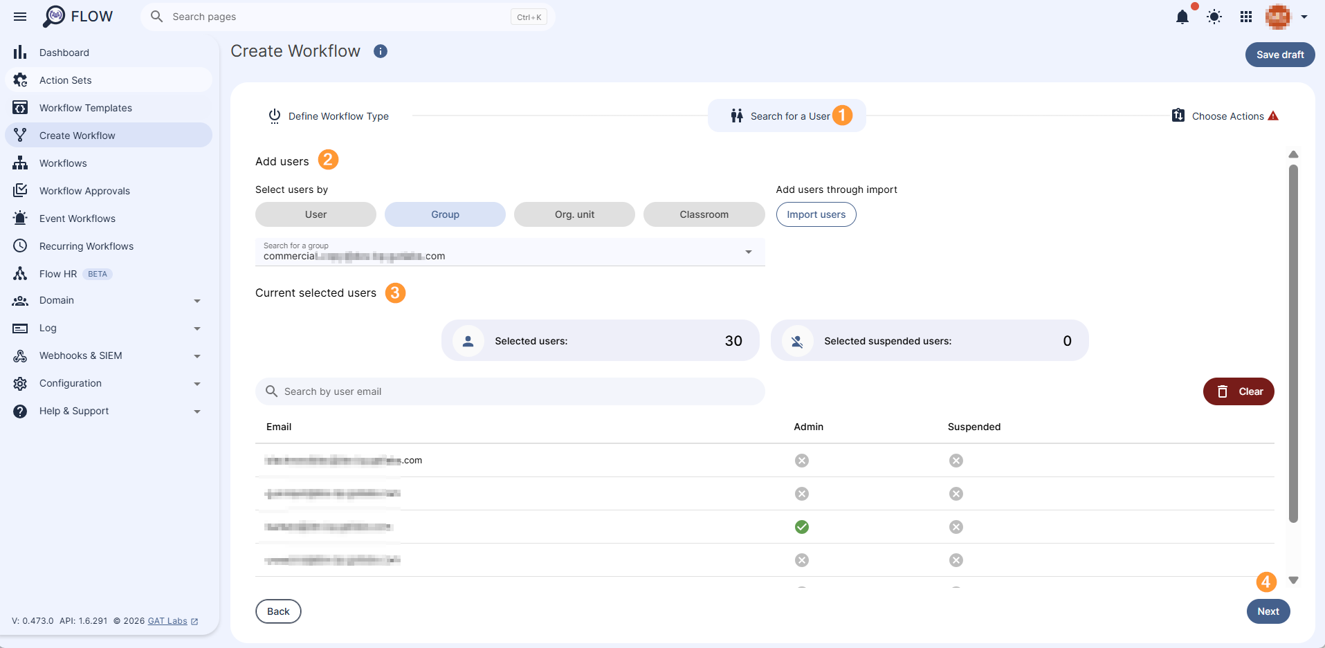 Search for a User section where the Scope can be defined.
