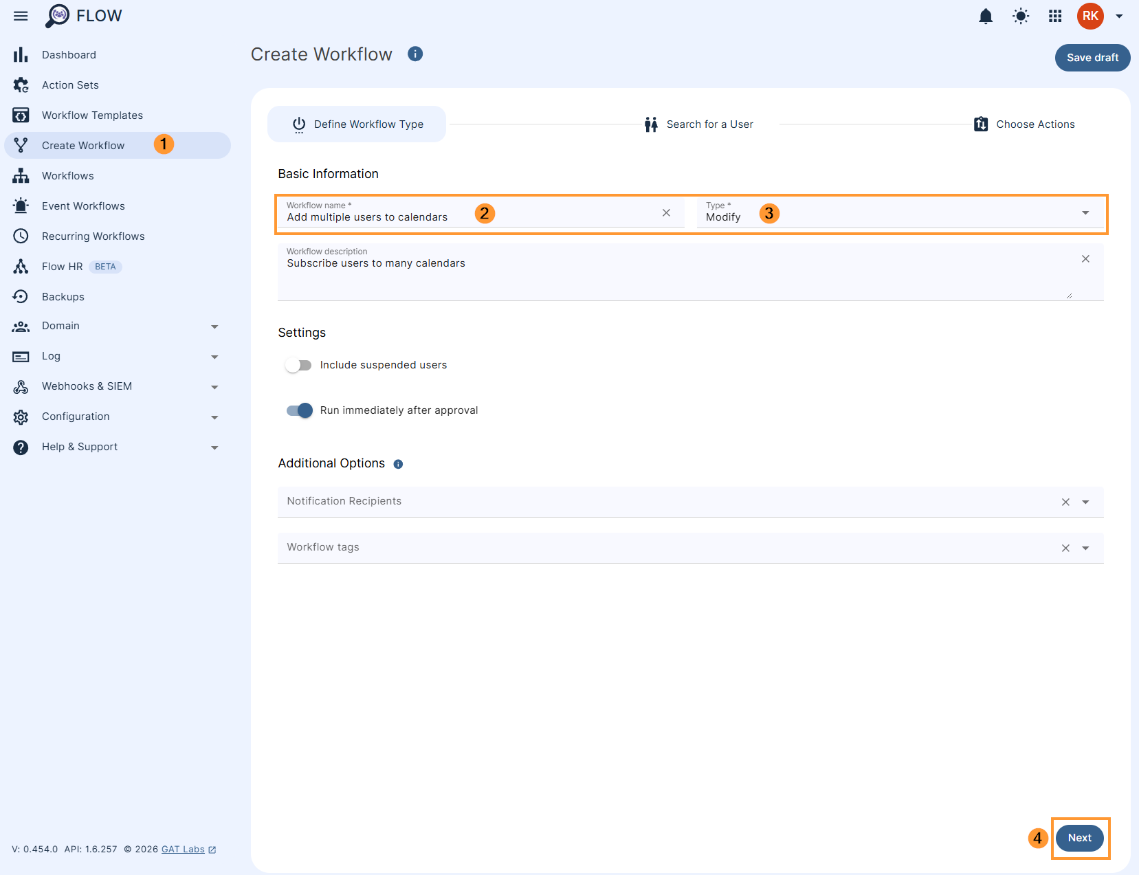 Creating a workflow to add multiple users to calendars