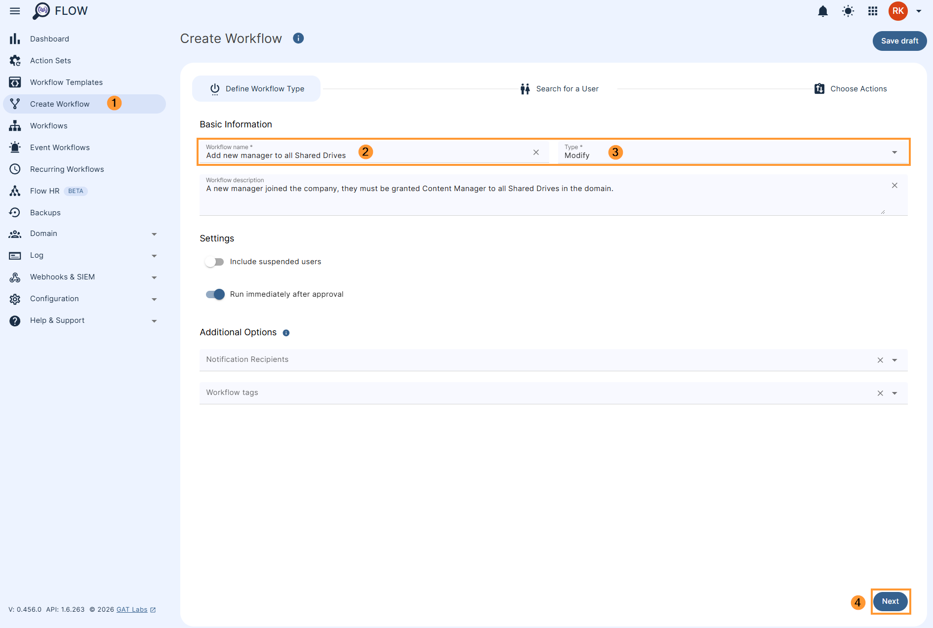 Creating a workflow