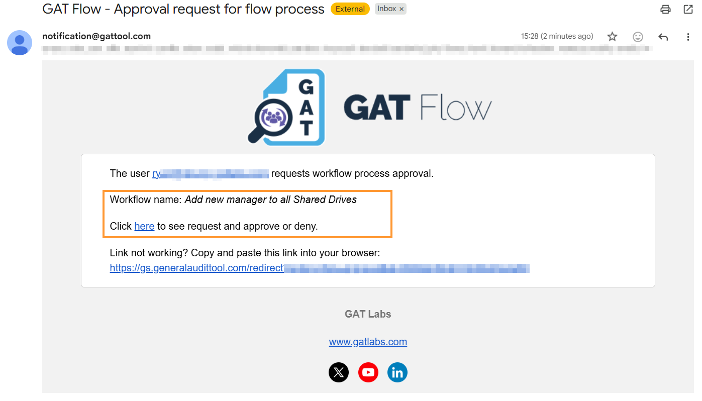 Security officer approval request email