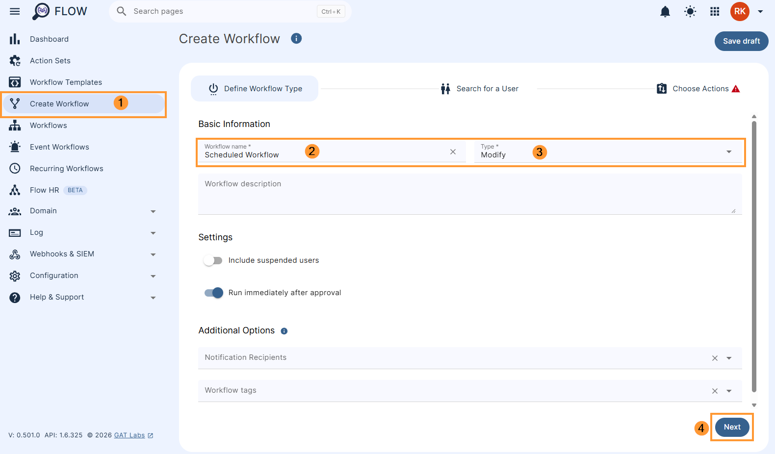 Creating a scheduled workflow in GAT Flow