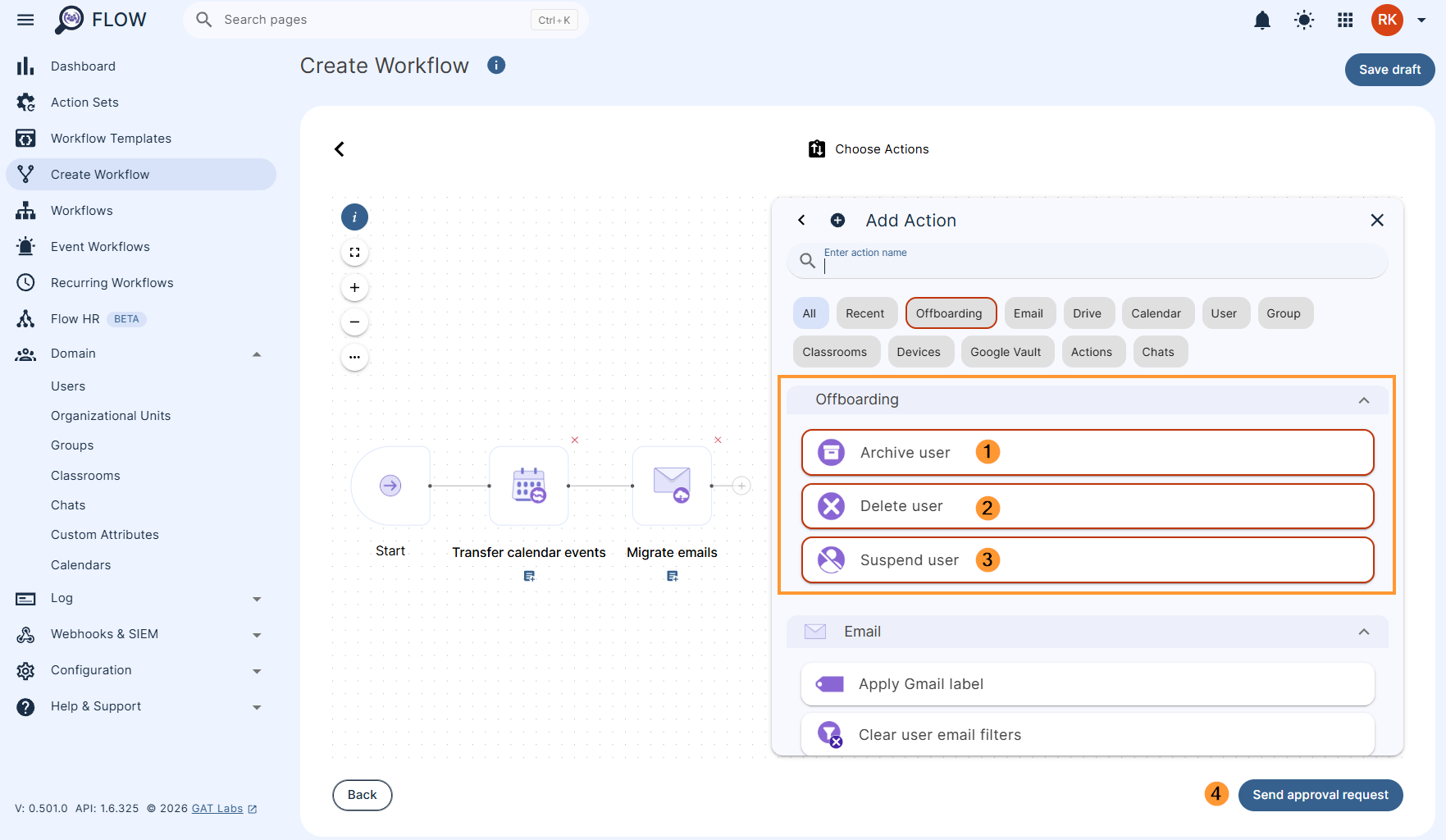 Adding offboarding actions to a scheduled workflow