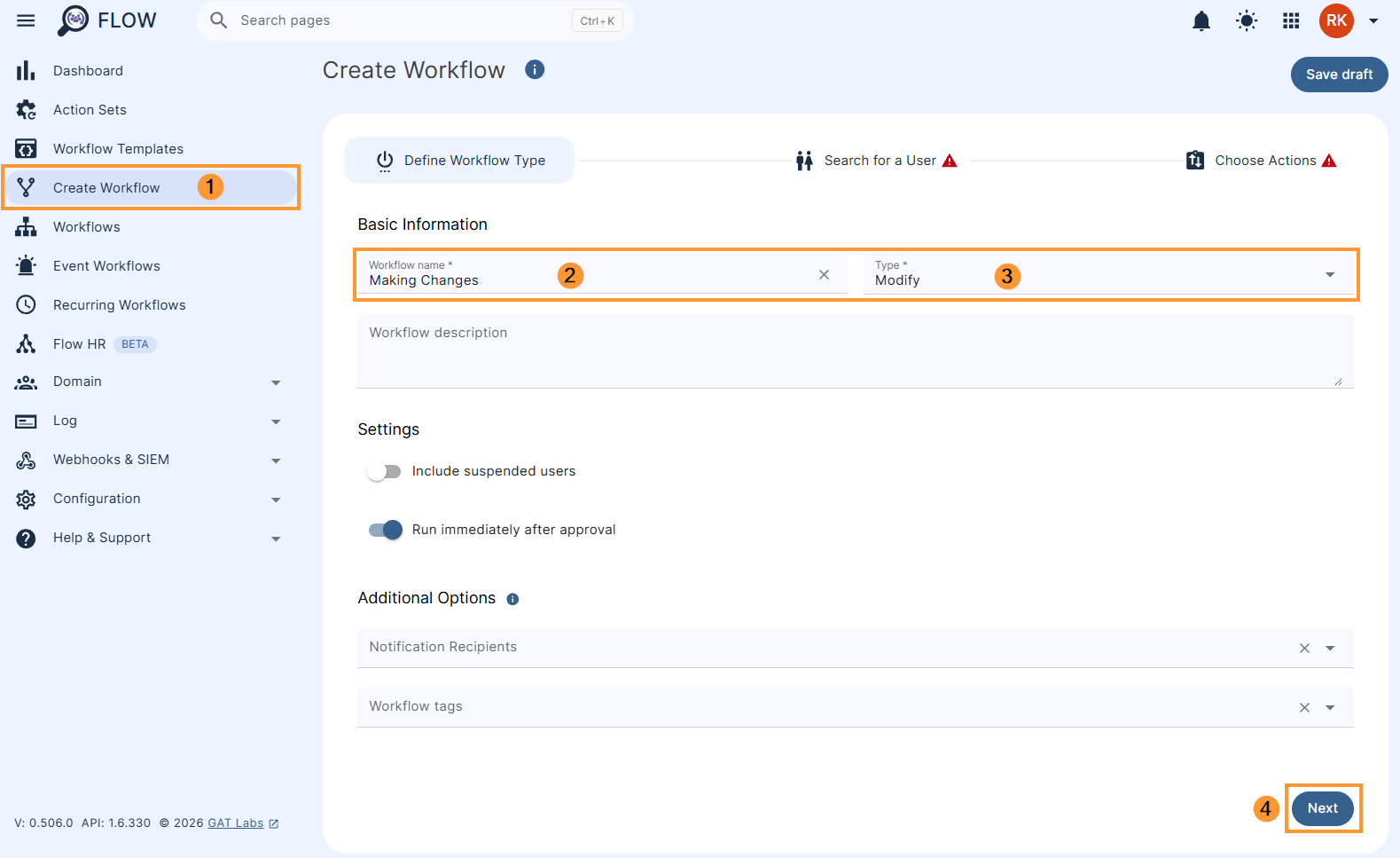 Create a workflow