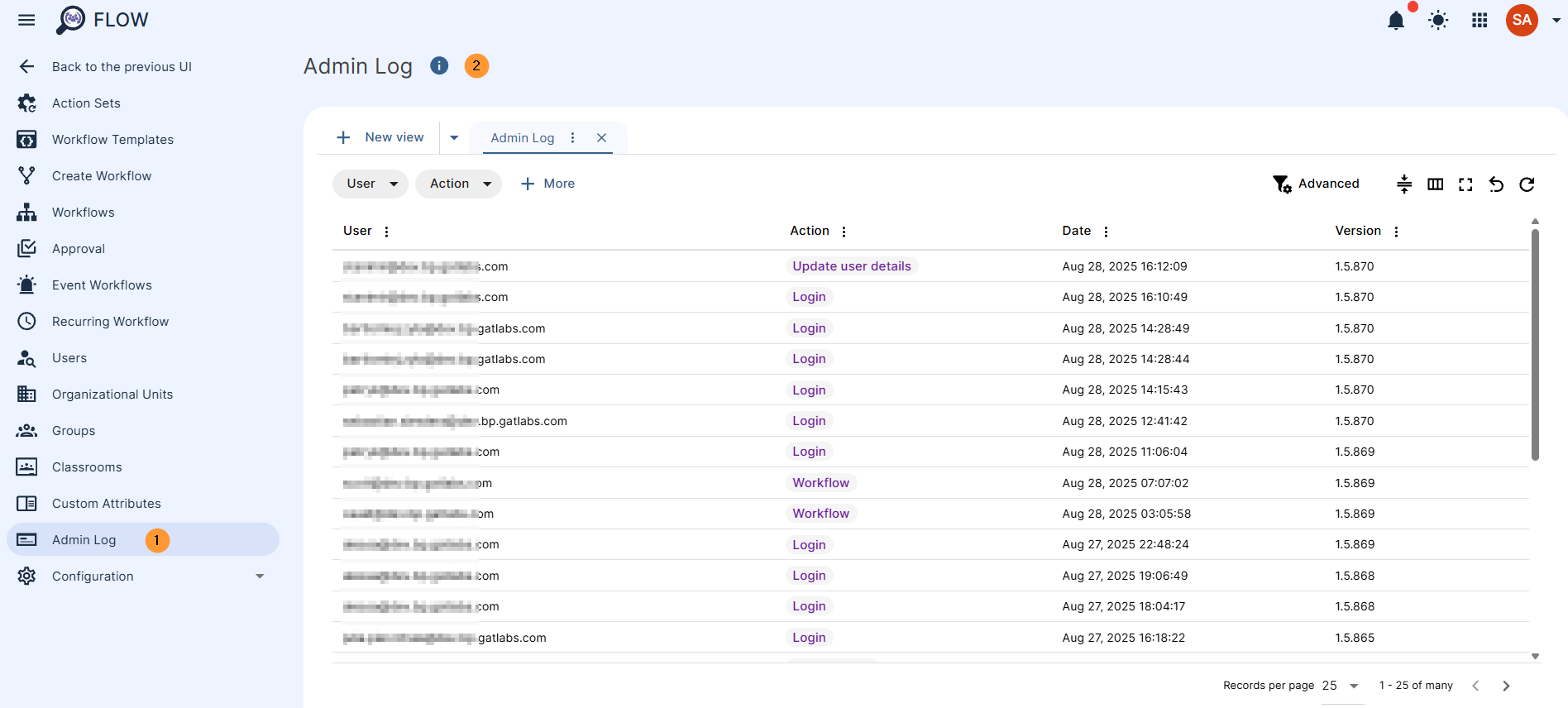 in Flow (new ui)on the left side menu click on Admin log