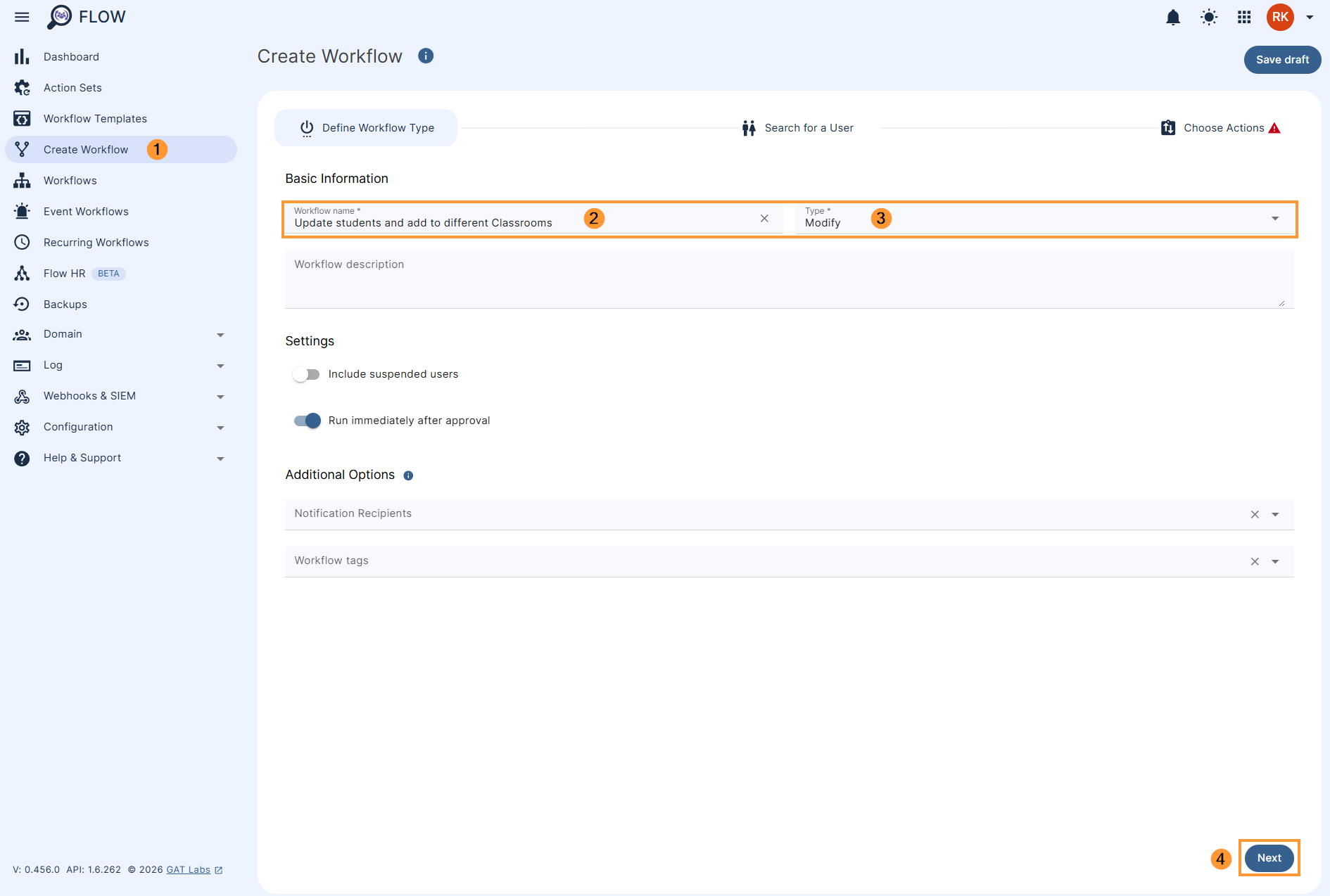 Creating a workflow