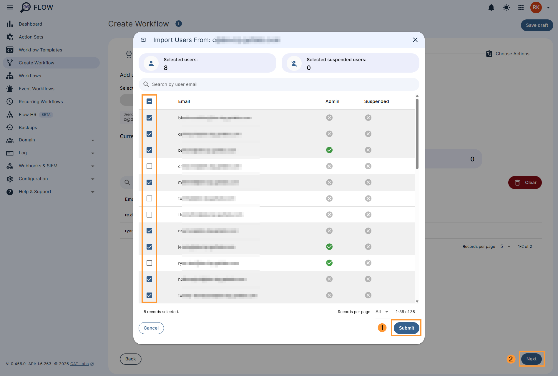 How to select/deselect individual users from a group in a workflow