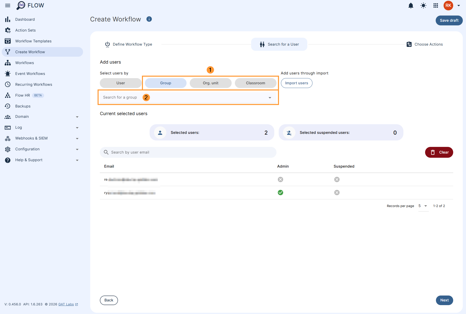 How to add users from a Group/OU/Classroom to a workflow