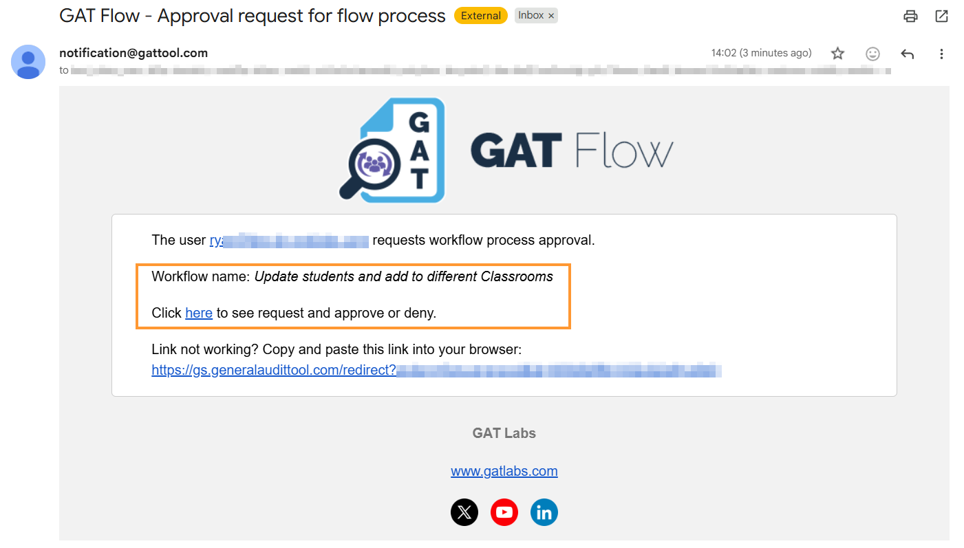 Security officer approval request email