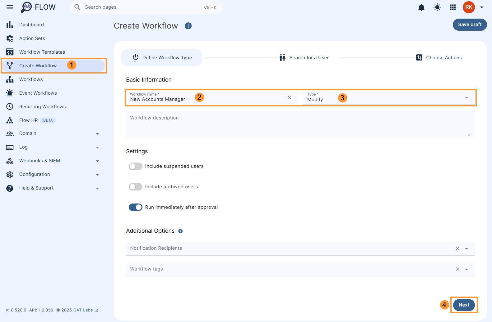 Creating a 'New Accounts Manager' conditional workflow
