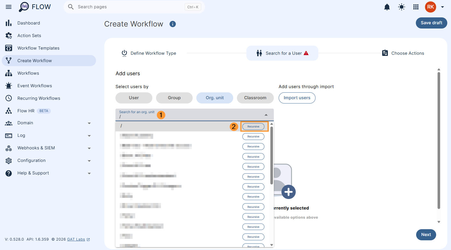 Adding the whole org unit to a workflow