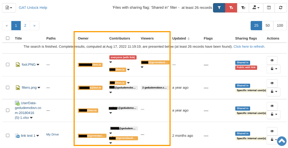 Google Drive External Owners Files Reporting