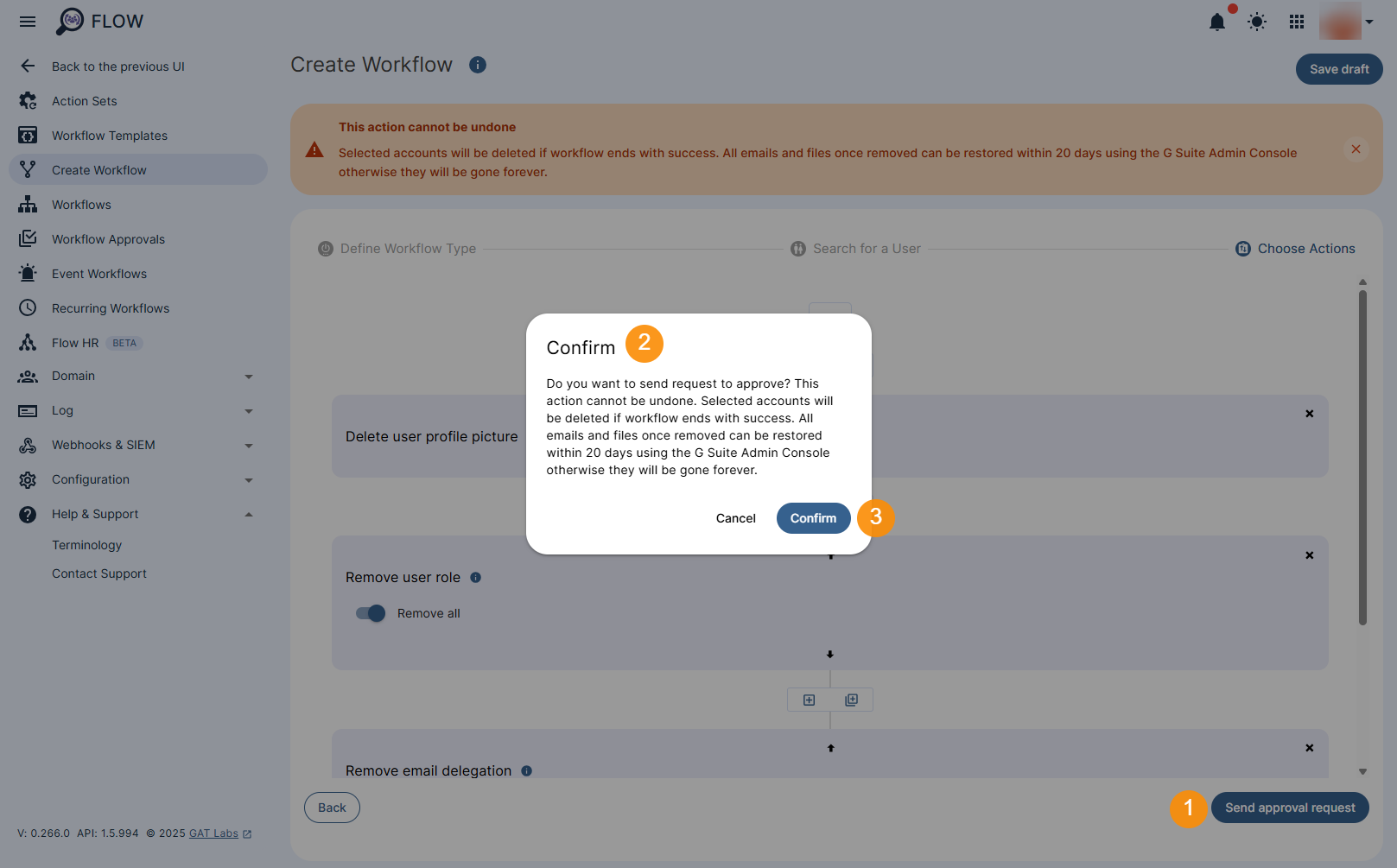 A pop-up window is displayed requesting to confirm the request.