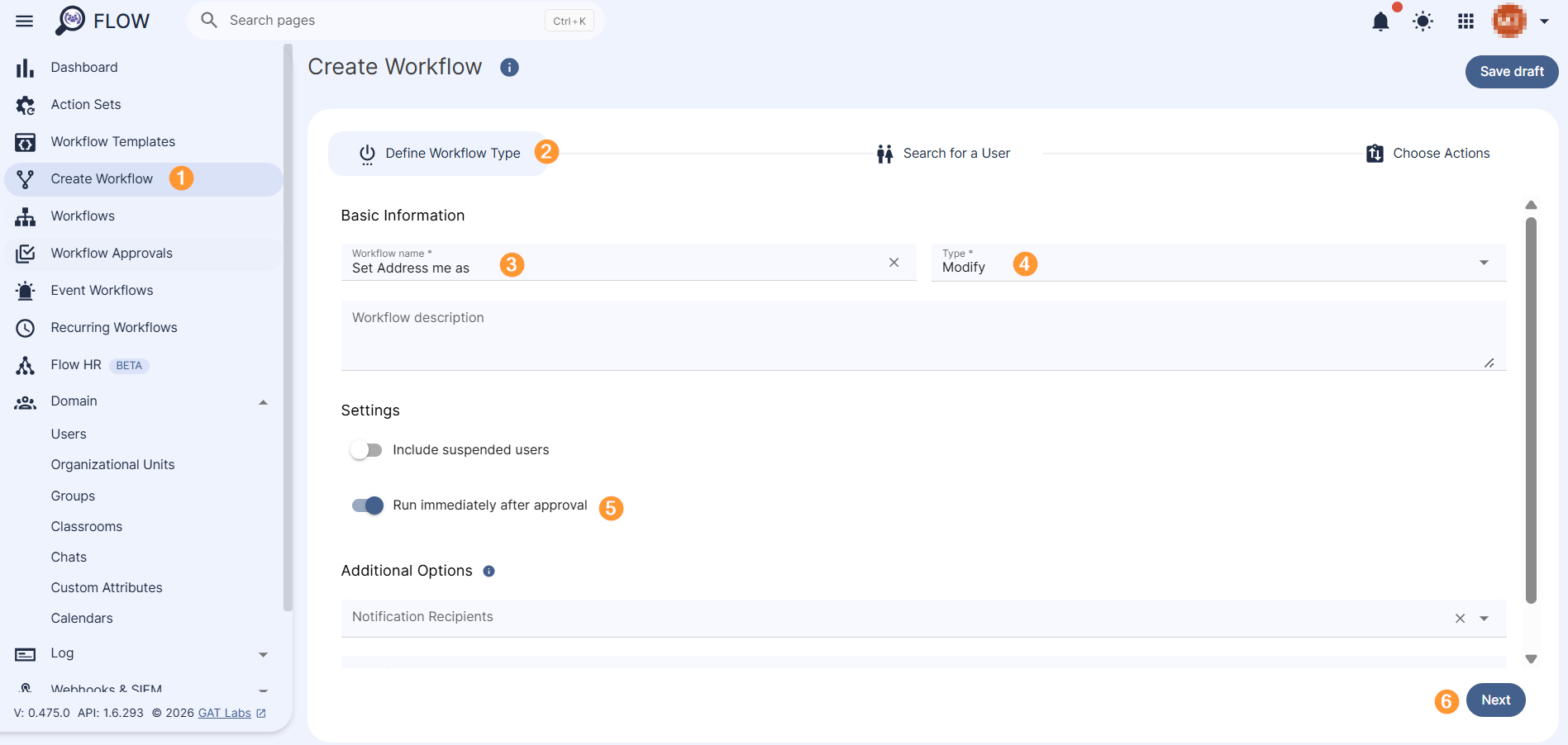 Creating Workflow in GAT Flow