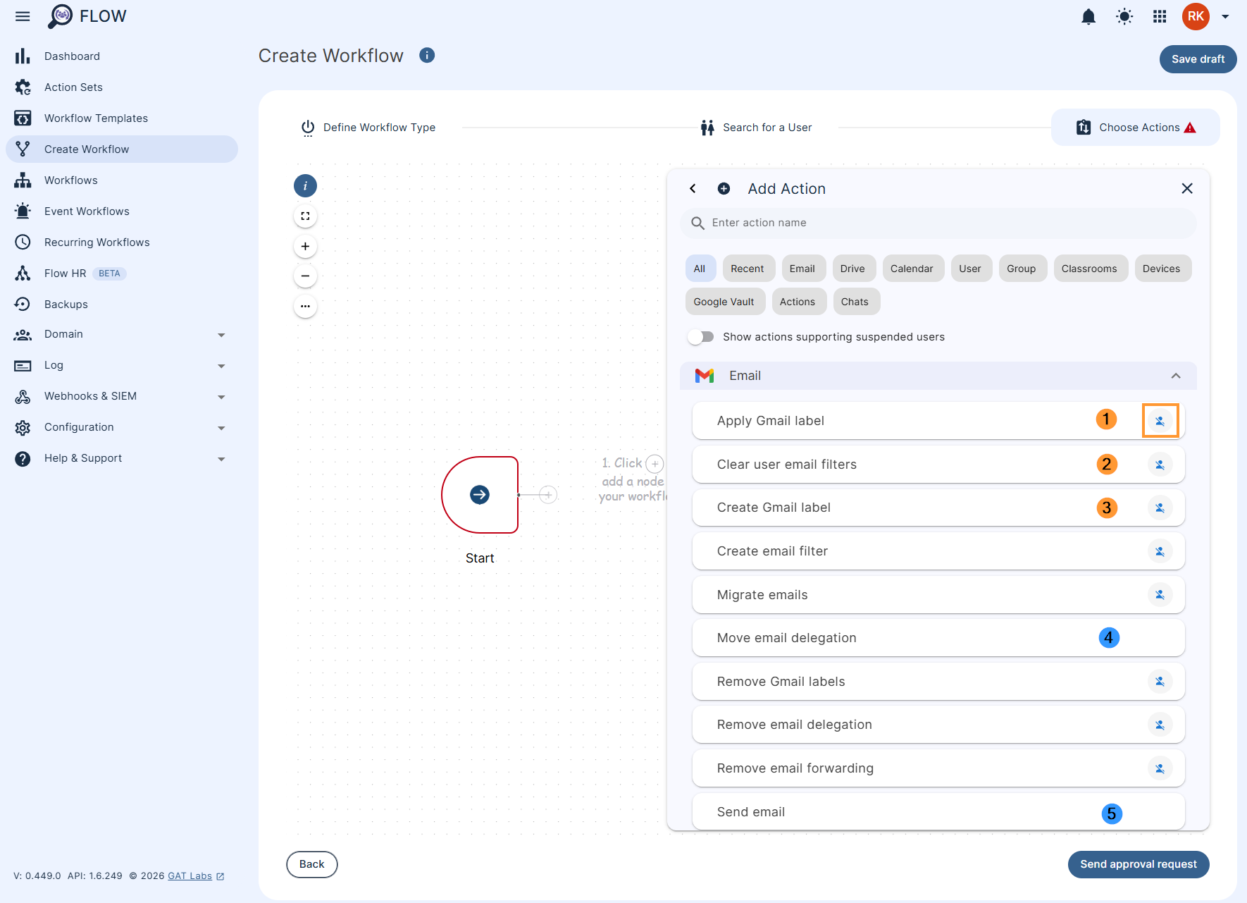 identifying actions available for suspended users