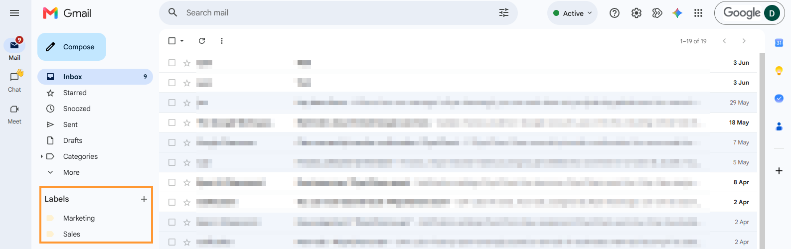 Gmail labels