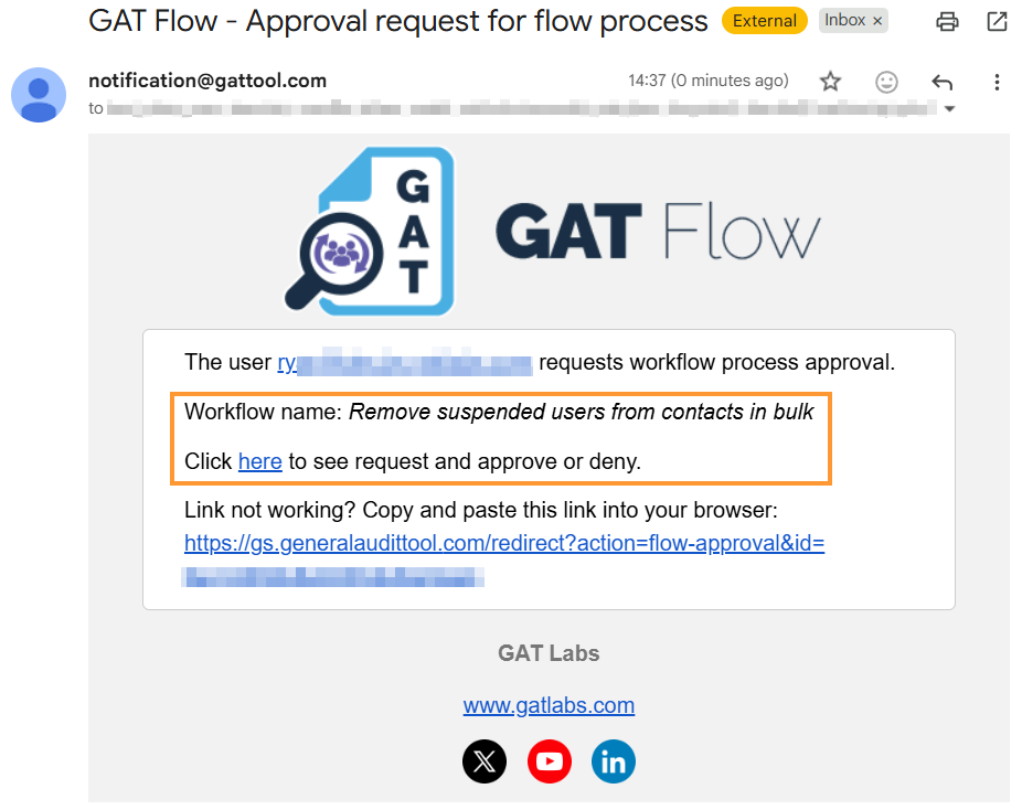 Security officer approval email