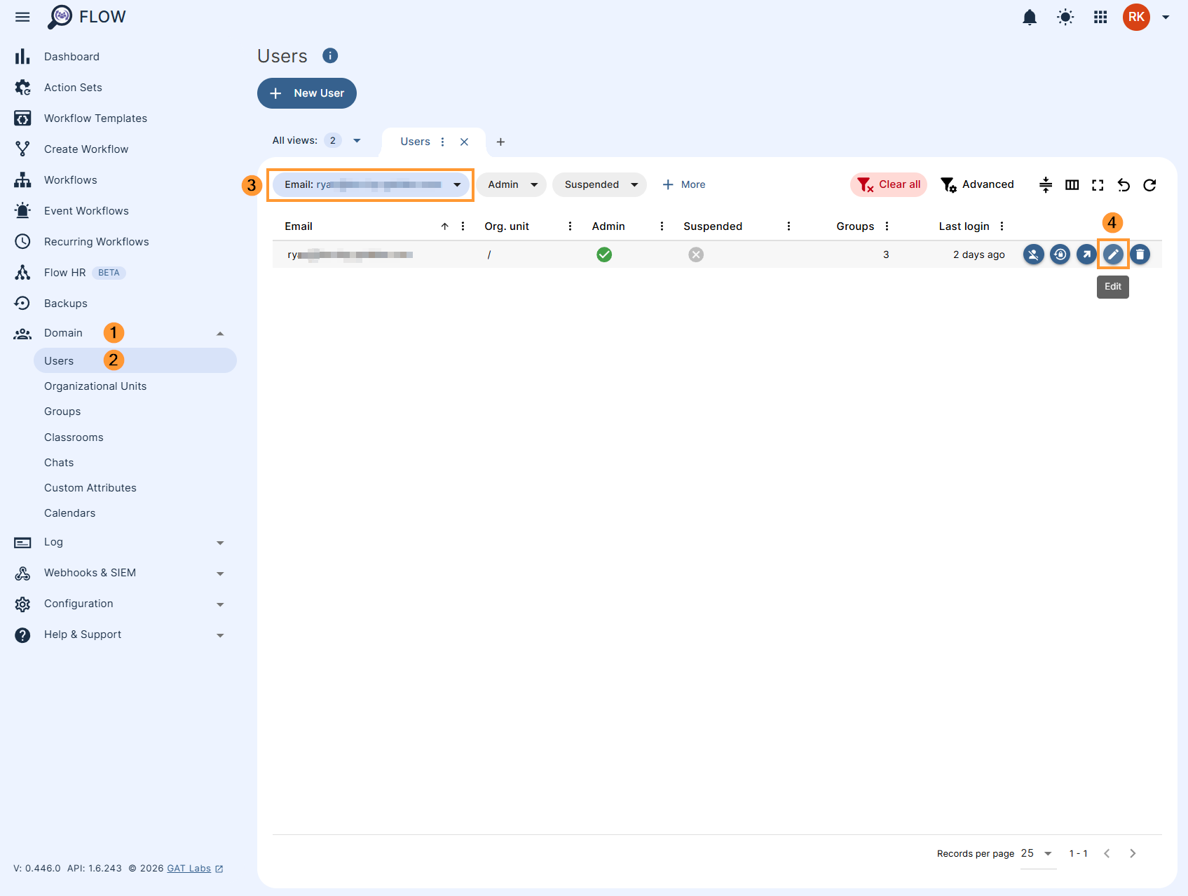 Users module in Gat Flow