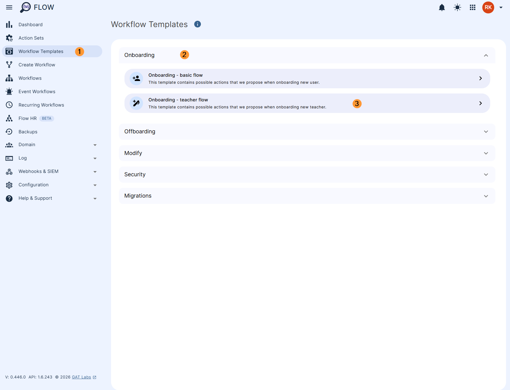 Step 1. Selecting a workflow template