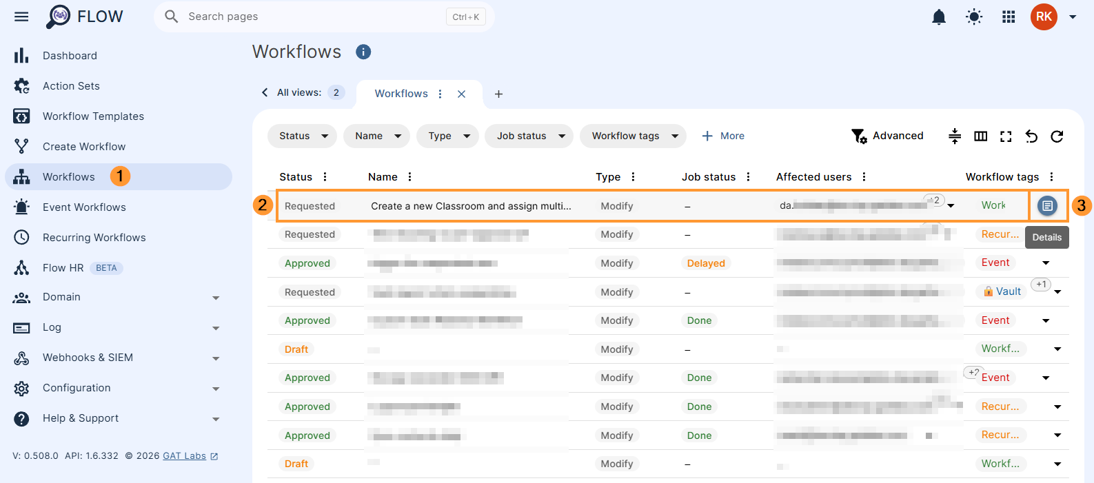 Workflow results