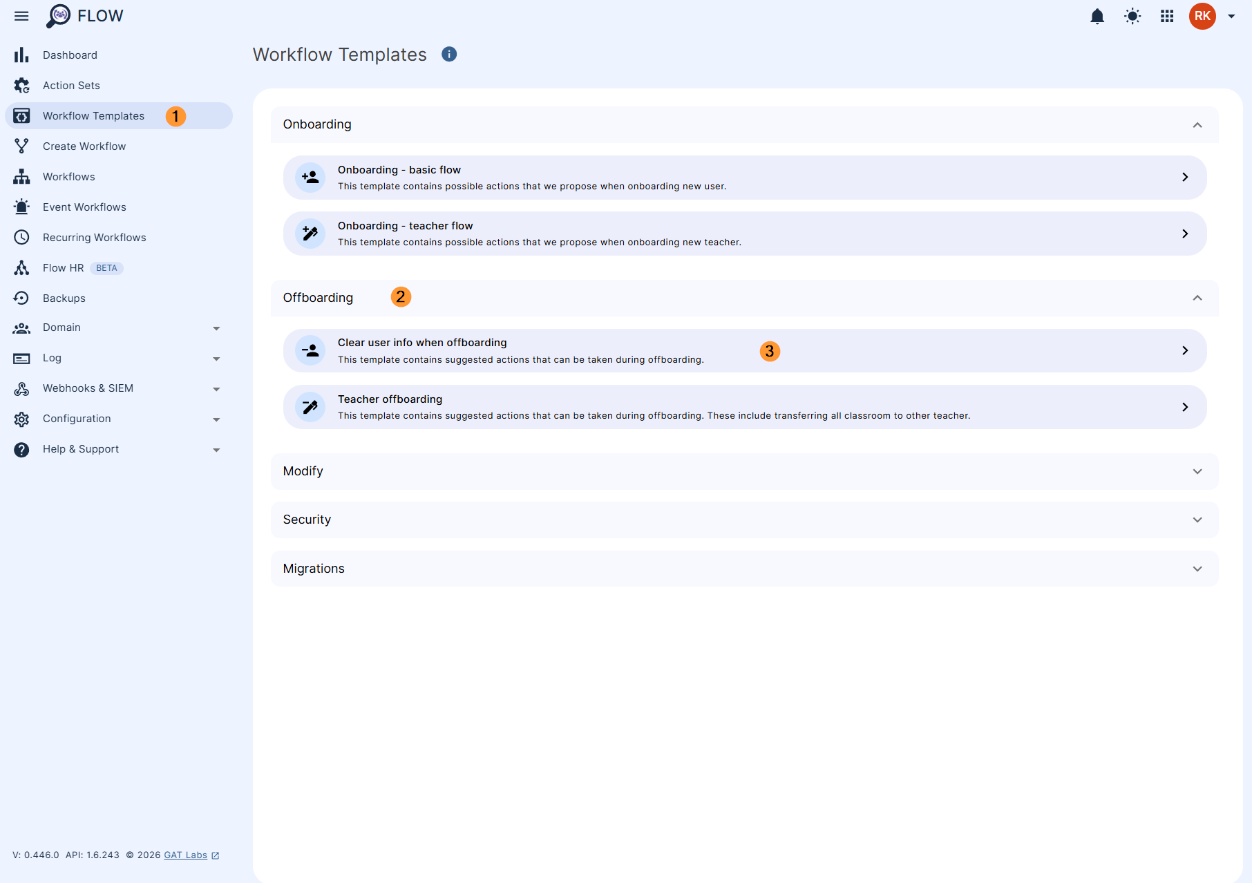 Step 1. Using the workflow template to clear user info