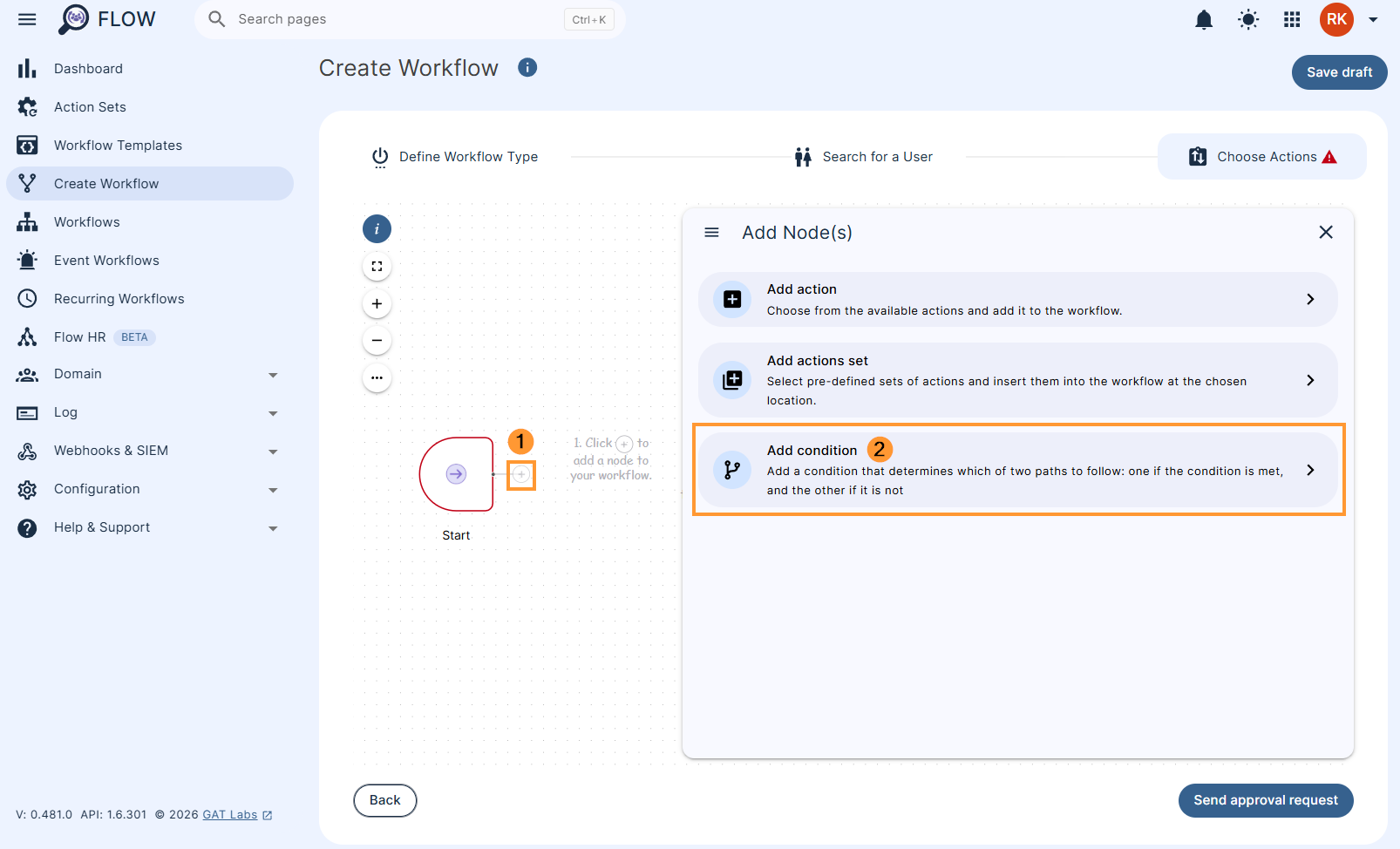 Adding a workflow condition