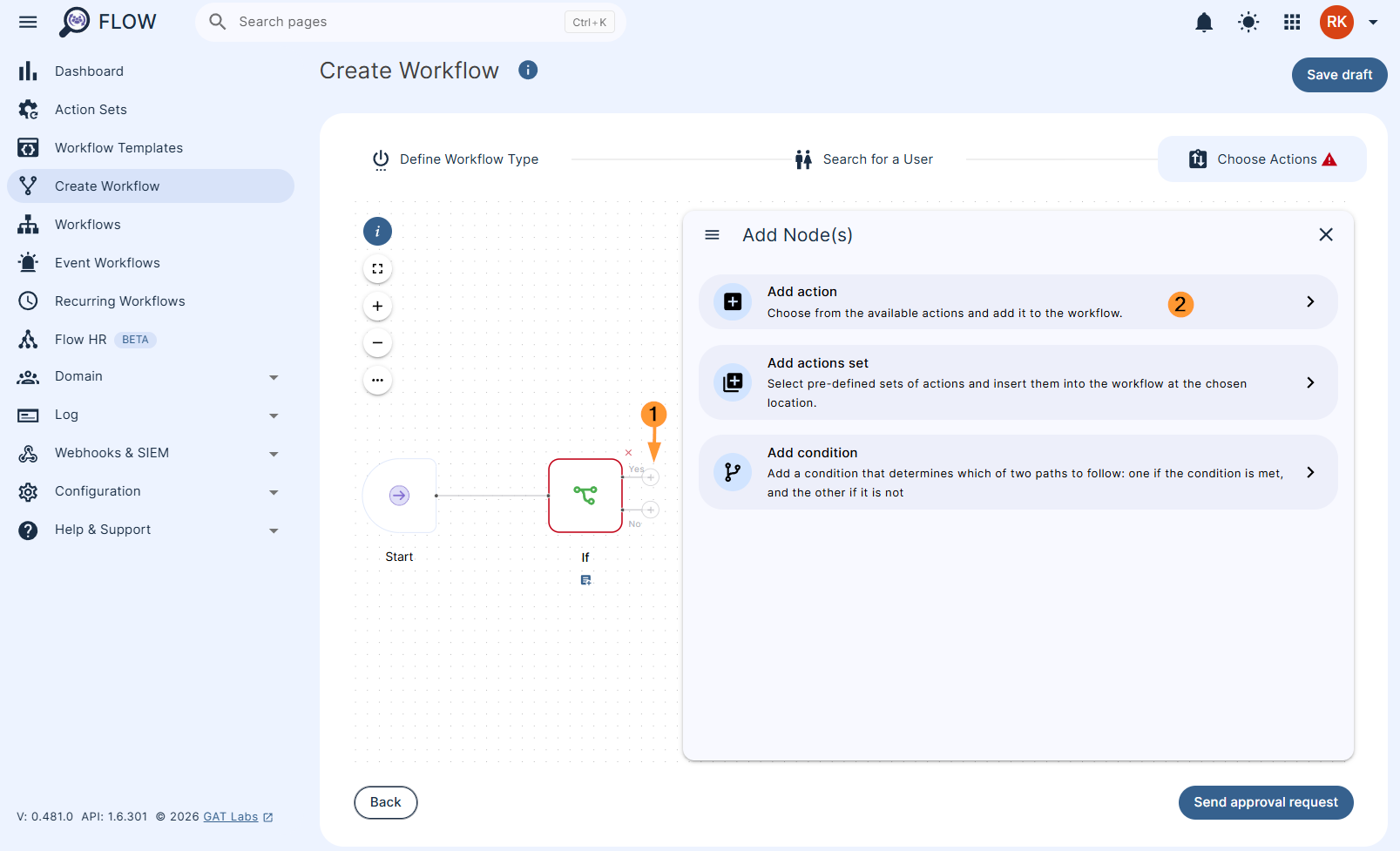 Adding an action to a conditional workflow
