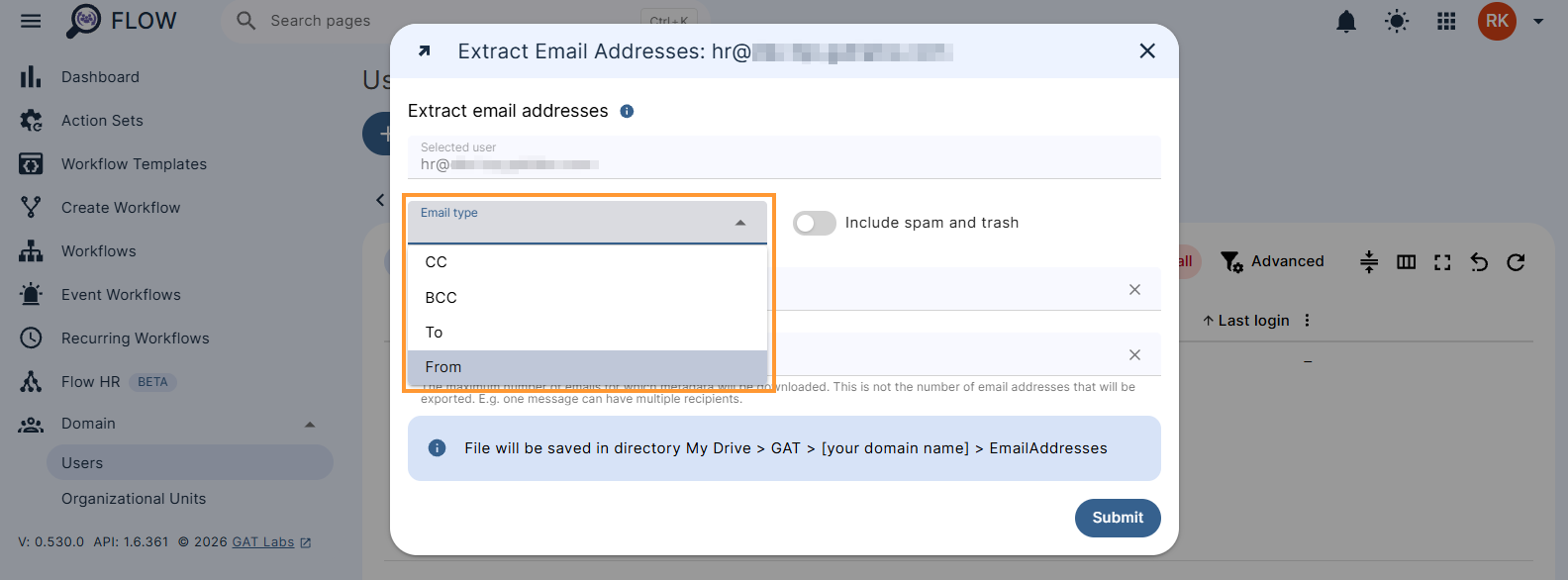 Extract email addresses - email types