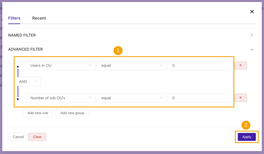 Step 2. Advanced filtering